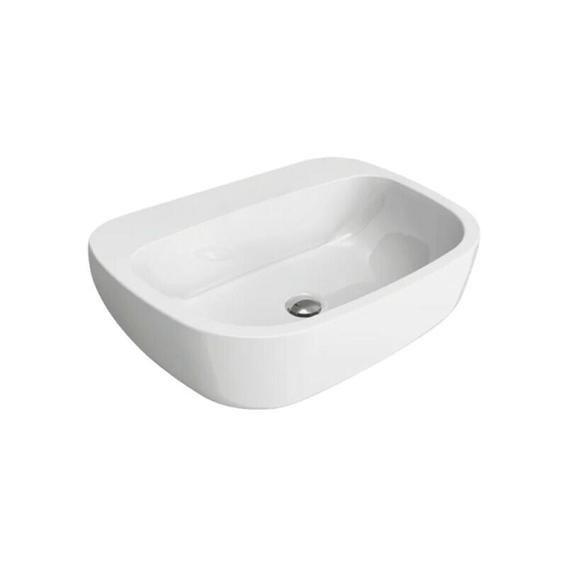 foto del prodotto mono lavabo sospeso o ad appoggio 64 cm. in ceramica bianco mn64l flaminia