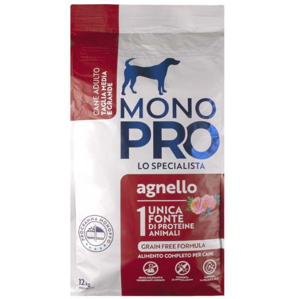 foto del prodotto monopro lo specialista adult medium large grain free agnello agnello da 12 kg 1 ordine scegli lo sconto bzr5 bzr20 200 punti fedelt 