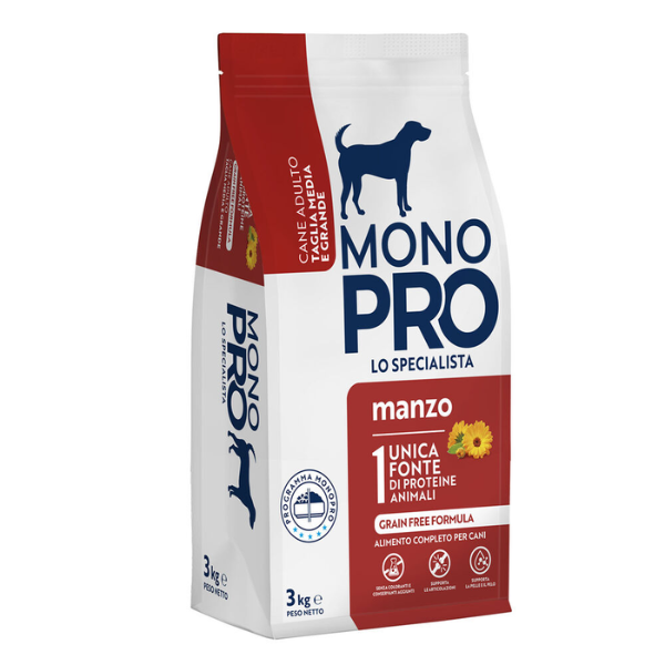 foto del prodotto monopro lo specialista adult medium large grain free manzo manzo da 3 kg 1 ordine scegli lo sconto bzr5 bzr20 200 punti fedelt 
