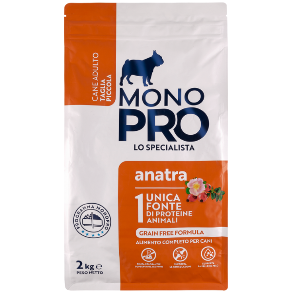 foto del prodotto monopro lo specialista adult mini grain free anatra anatra da 2 kg 1 ordine scegli lo sconto bzr5 bzr20 200 punti fedelt 