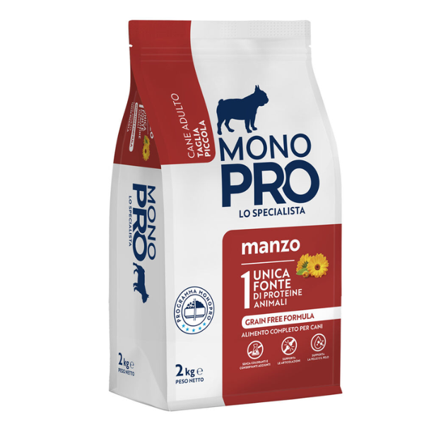 foto del prodotto monopro lo specialista adult mini grain free manzo manzo da 2 kg 1 ordine scegli lo sconto bzr5 bzr20 200 punti fedelt 