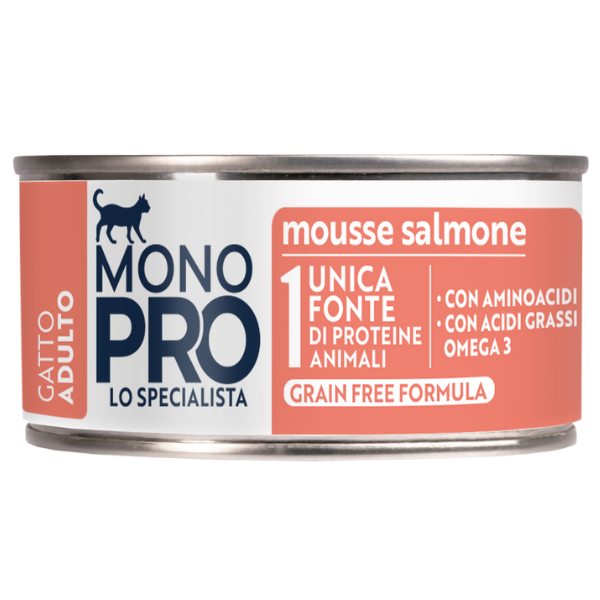 foto del prodotto monopro lo specialista cat adult mousse grain free 85 gr 6 lattine da 85 gr confezione da 6 pezzi cibo monoproteico gatto 1 ordine scegli lo sconto bzr5 bzr20 200 punti fedelt 