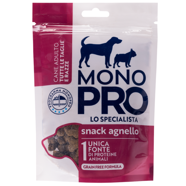 foto del prodotto monopro lo specialista dog adult all breeds biscotti grain free 100 gr agnello 1 ordine scegli lo sconto bzr5 bzr20 200 punti fedelt 