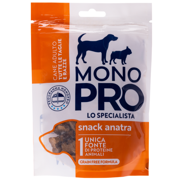 foto del prodotto monopro lo specialista dog adult all breeds biscotti grain free 100 gr anatra 1 ordine scegli lo sconto bzr5 bzr20 200 punti fedelt 