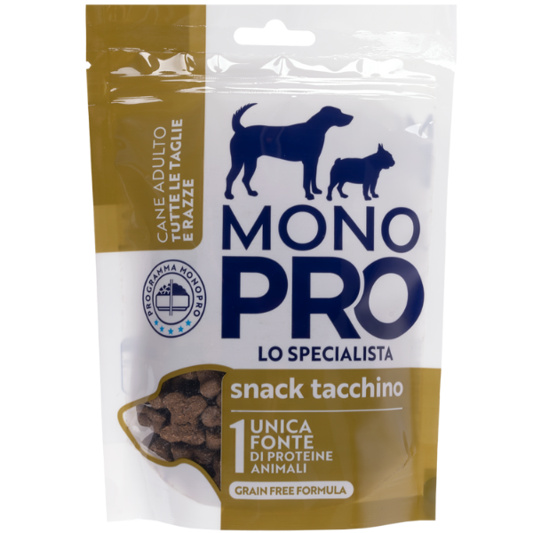 foto del prodotto monopro lo specialista dog adult all breeds biscotti grain free 100 gr tacchino 1 ordine scegli lo sconto bzr5 bzr20 200 punti fedelt 