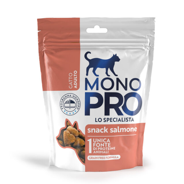 foto del prodotto monopro lo specialista snack grain free per gatti 50 gr confezione da 50 gr cibo monoproteico gatto 1 ordine scegli lo sconto bzr5 bzr20 200 punti fedelt 