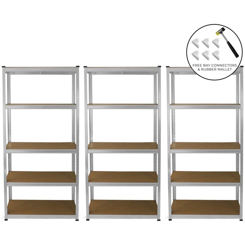 foto del prodotto monster racking 3 scaffali e rax in acciaio galvanizzato senza bulloni per magazzino e garage 90cm x 40cm x 180cm