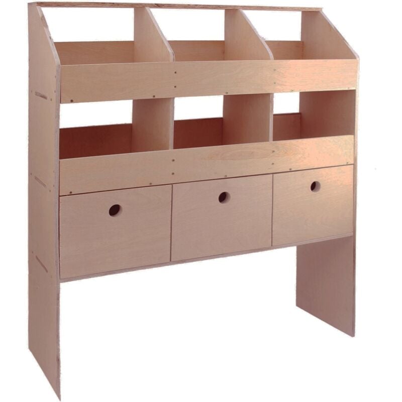 immagine 0 del prodotto monster racking scaffale universale per furgone e van in legno compensato 6 scompartimenti 3 cassetti 102 x 30 x 120cm