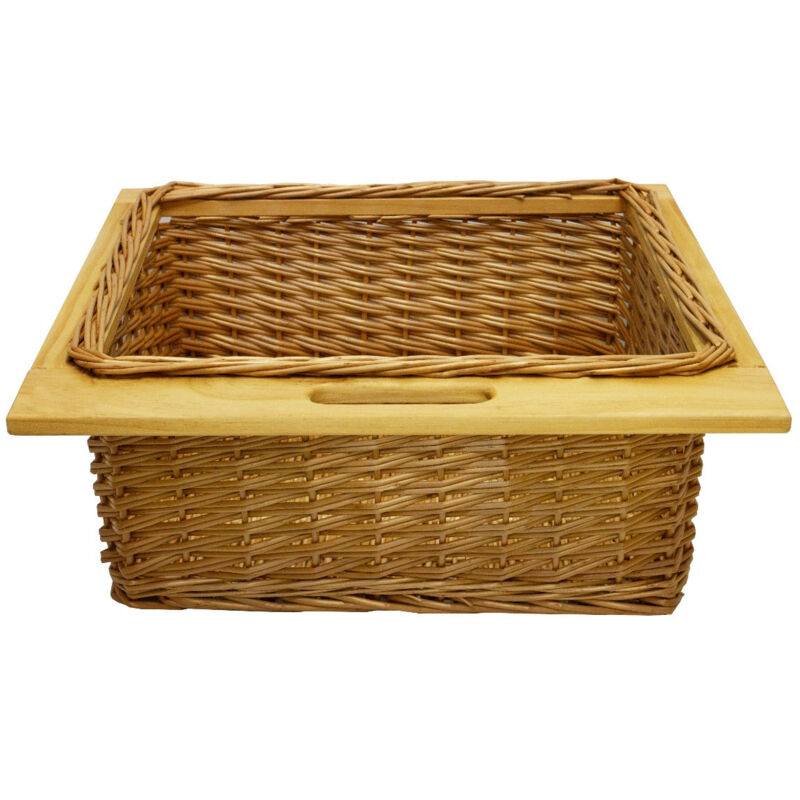 foto del prodotto monster shop cestelli estraibili in vimini per cucina cassetti organizzazione credenza cesto in vimini con telaio e binari in legno di faggio per