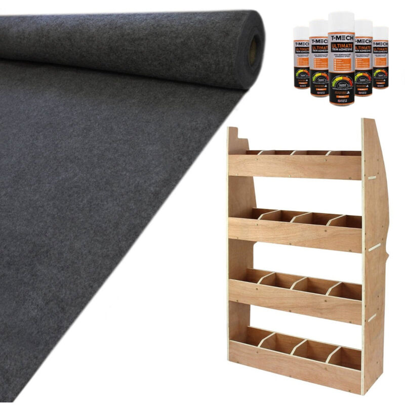 foto del prodotto monster shop fodera rivestimento tappeto interno di moquette per rivestimento van furgoni e auto super elastico 11m2 grigio scuro scaffale per