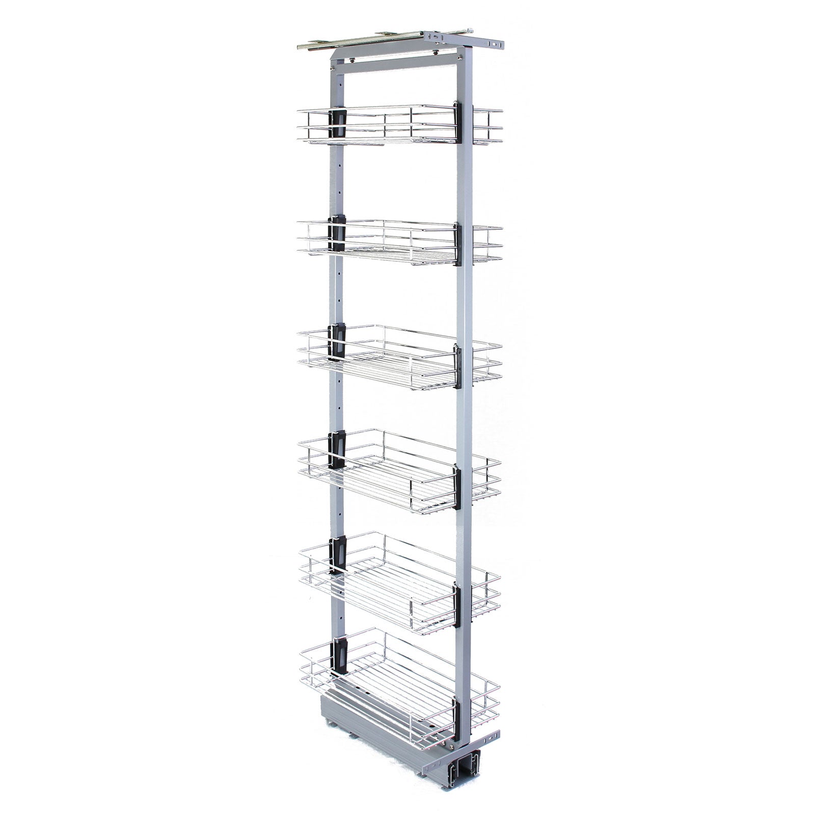 foto del prodotto monster shop kukoo colonna estraibile da cucina in acciaio inossidabile con 6 cestelli 46cm x 25,2cm x 170 195cm