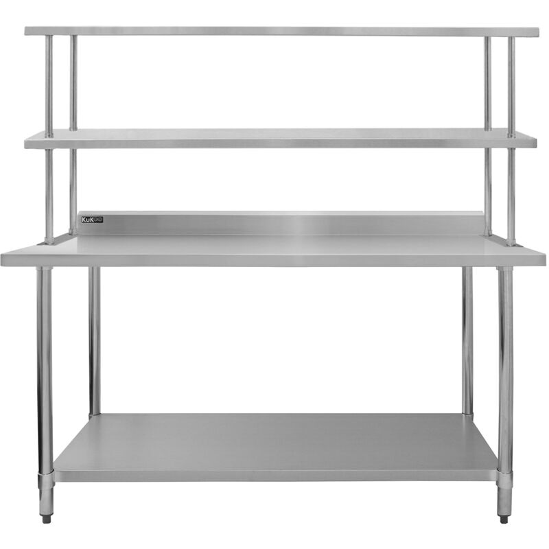 foto del prodotto monster shop kukoo set tavolo ripiano per cucina commerciale con mensole in acciaio inox da cucina ristorante, acciaio inossidabile resistente