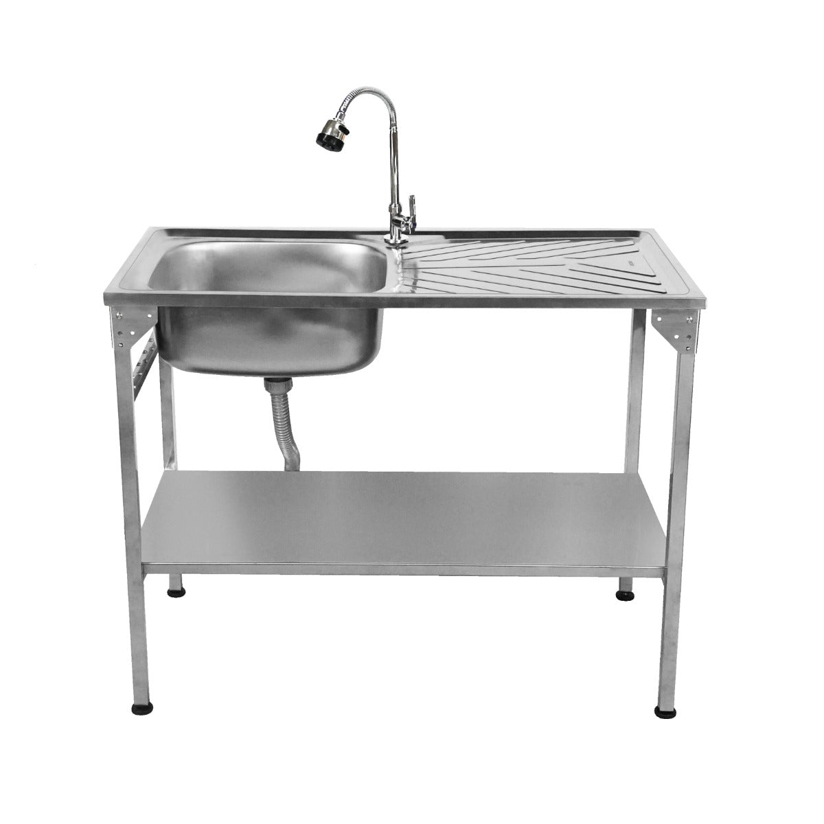 foto del prodotto monster shop lavello da campeggio pieghevole in acciaio inox con rubinetto flessibile lavandino portatile a una bocca di scarico a destra piedi