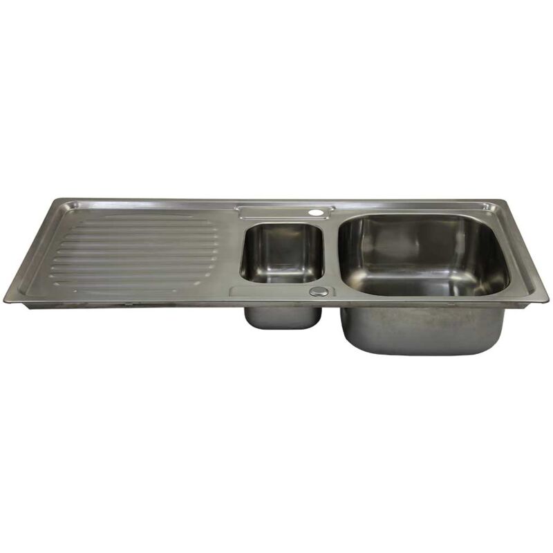 foto del prodotto monster shop lavello in acciaio inox di kukoo con kit di scarico incluso robusto, elegante e facile da installare, reversibile per adattarsi alle