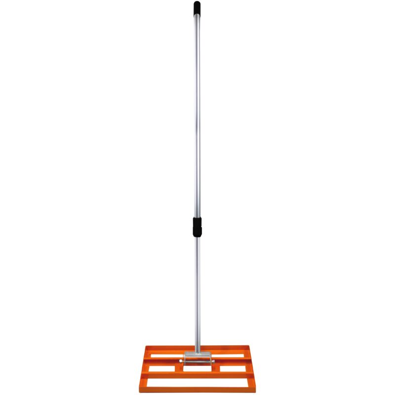 foto del prodotto monster shop livellatrice 50cm x 32cm rastrello livellatore leggero acciaio zincato alluminio arancione 1,2 1,9m manico estensibile facile