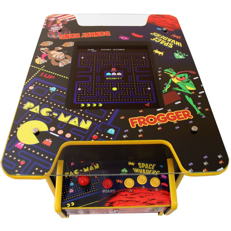 foto del prodotto monster shop macchinetta sala giochi arcade giochi stile retro 60 giochi vintage opzione a 2 giocatori schermo lcd 19 flipper
