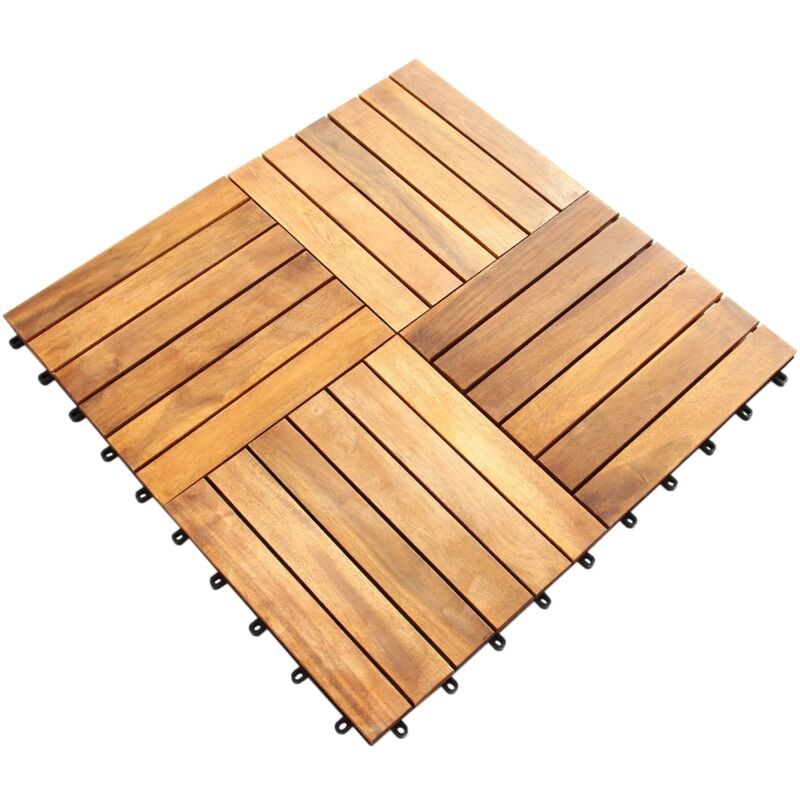foto del prodotto monster shop mattonelle da giardino ad incastro autobloccanti piastrelle da esterno trattate a olio copre 3.5 metri quadri a pacco 30cm x 30cm per
