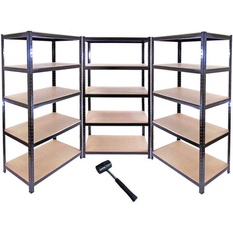 foto del prodotto monster shop monster racking 3 scaffali t rax in acciaio senza bulloni neri 90cm x 45cm x 180cm