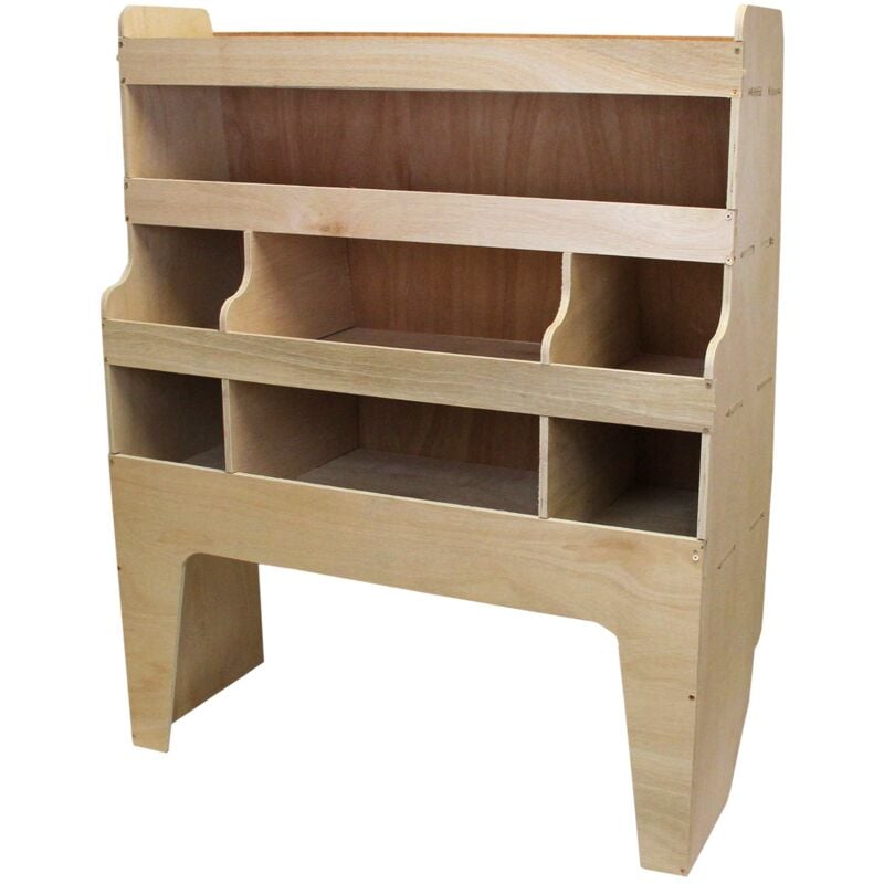 foto del prodotto monster shop monster racking scaffale per van vw transporter swb t5, t6, t28 e t30 in compensato solido e robusto con 4 ripiani e divisori