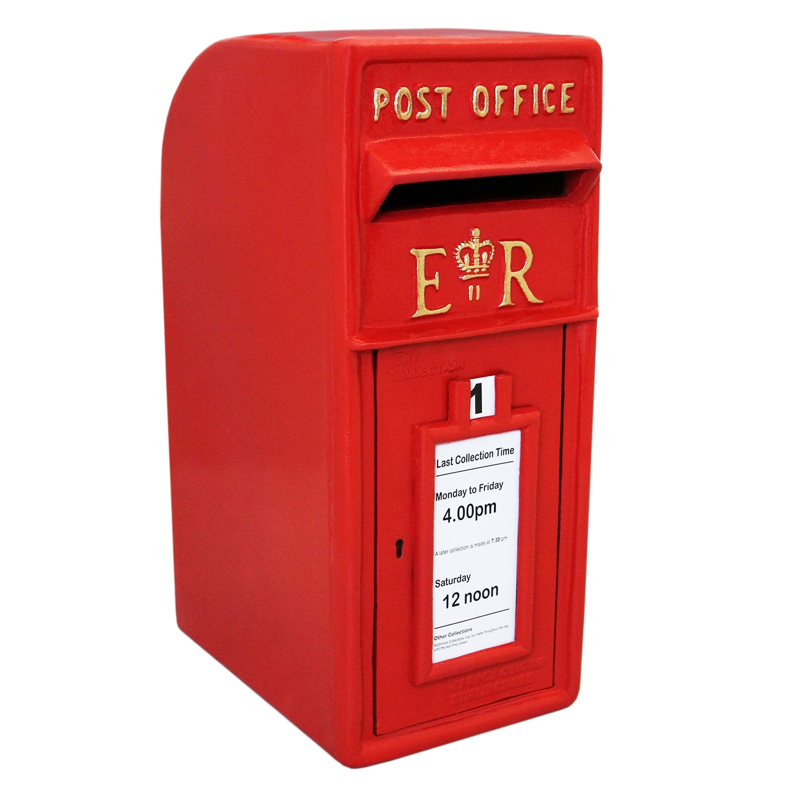 foto del prodotto monster shop monstershop cassetta postale per le lettere in stile britannico inglese in ghisa da esterno bocchetta lettere standard uk rosso