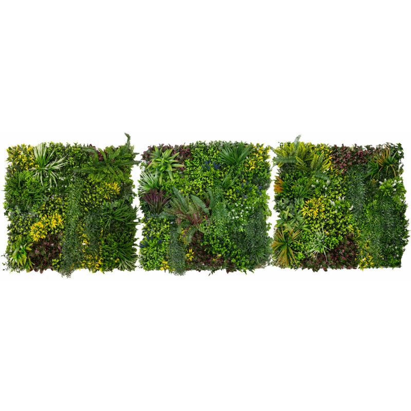 foto del prodotto monster shop - pannello da parete con piante artificiali 100 x 100cm 3pz cassiafoliage verde realistico per interni ed esterni resistente agli