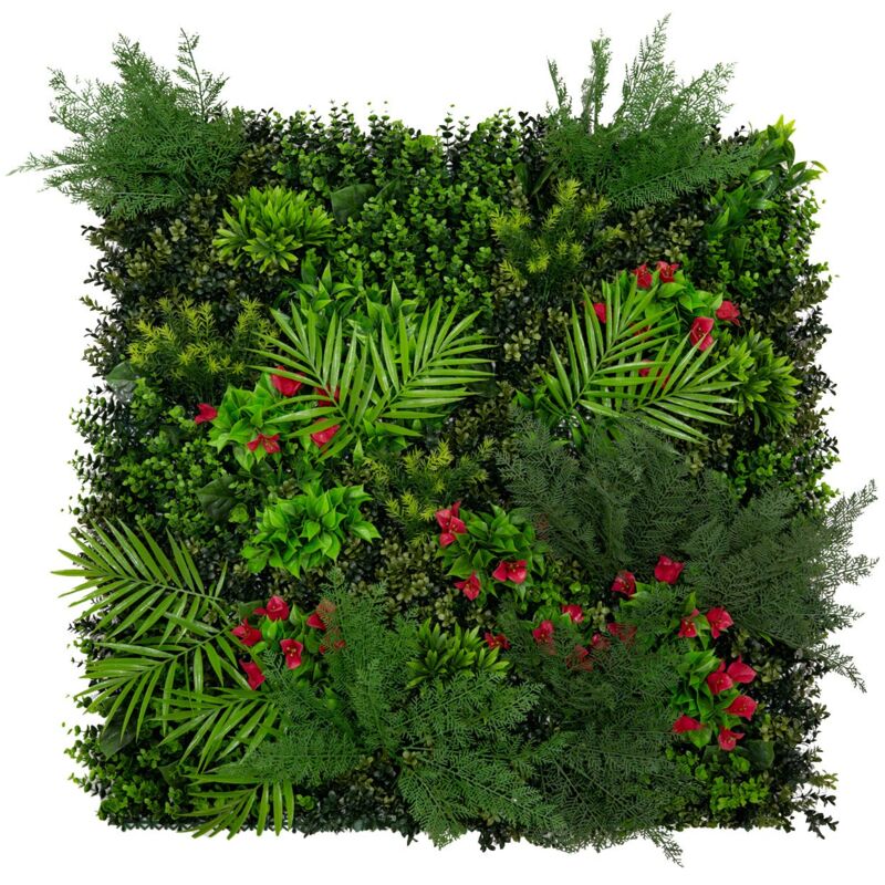 foto del prodotto monster shop pannello da parete con piante artificiali 100 x 100cm mira foliage verde realistico per interni ed esterni resistente agli agenti