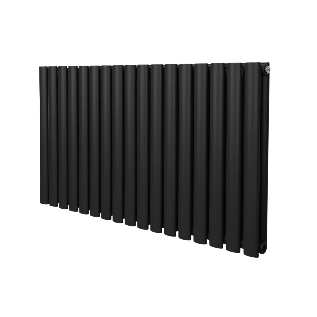 foto del prodotto monster shop radiatore a colonna ovale 600 mm x 1020mm designer doppio pannello termosifone nero acciaio orizzontale inclusi spazzola per la