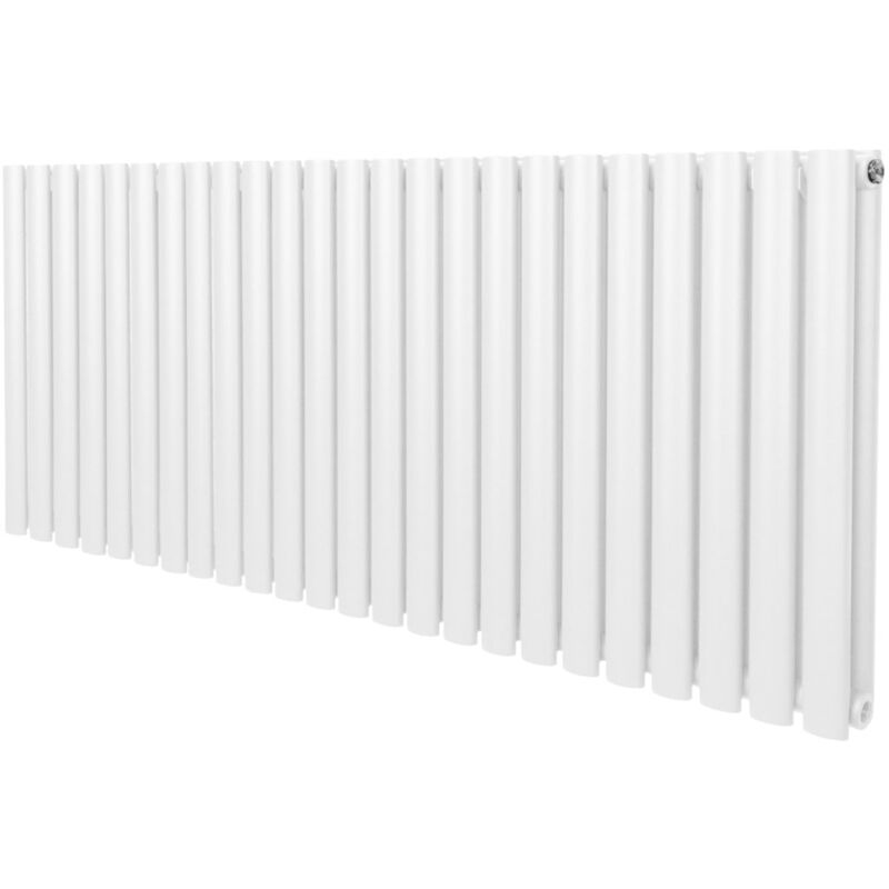 foto del prodotto monster shop radiatore a colonna ovale 600 mm x 1440mm designer doppio pannello termosifone bianco acciaio orizzontale inclusi spazzola per la