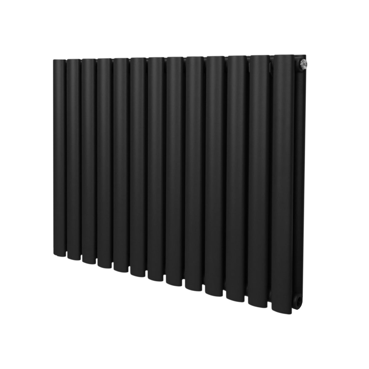 foto del prodotto monster shop radiatore a colonna ovale 600 mm x 780mm designer doppio pannello termosifone nero acciaio orizzontale inclusi spazzola per la pulizia
