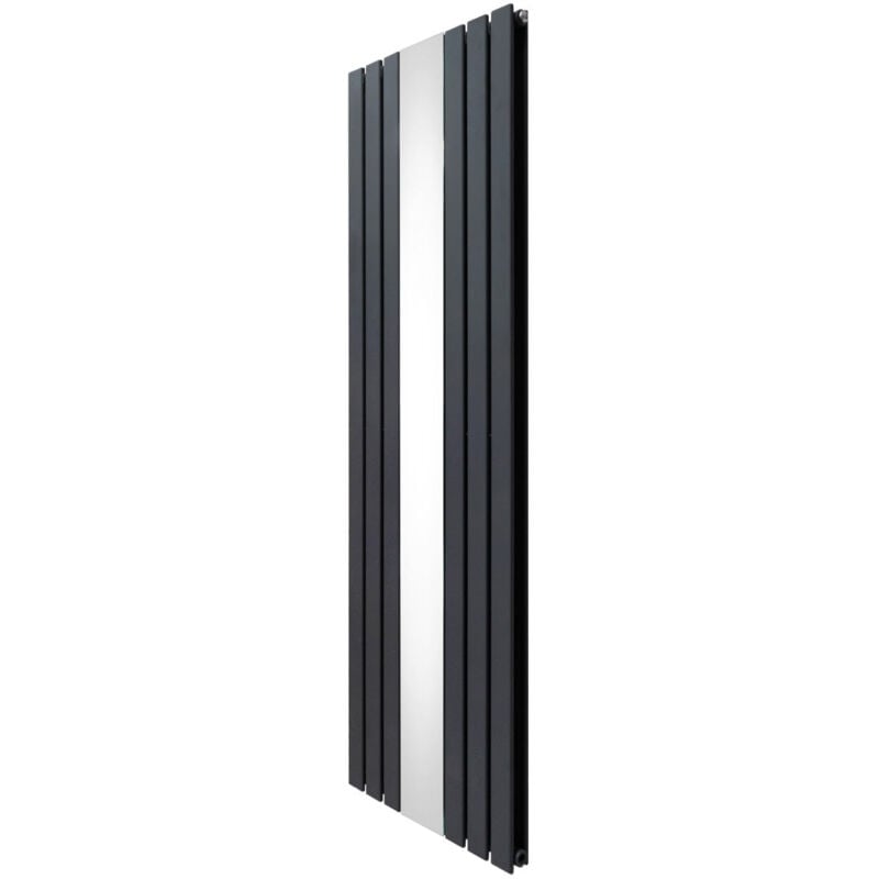 foto del prodotto monster shop radiatore a specchio a doppia colonna verticale 1800mm x 565mm moderno designer grigio antracite in acciaio al carbonio montato a