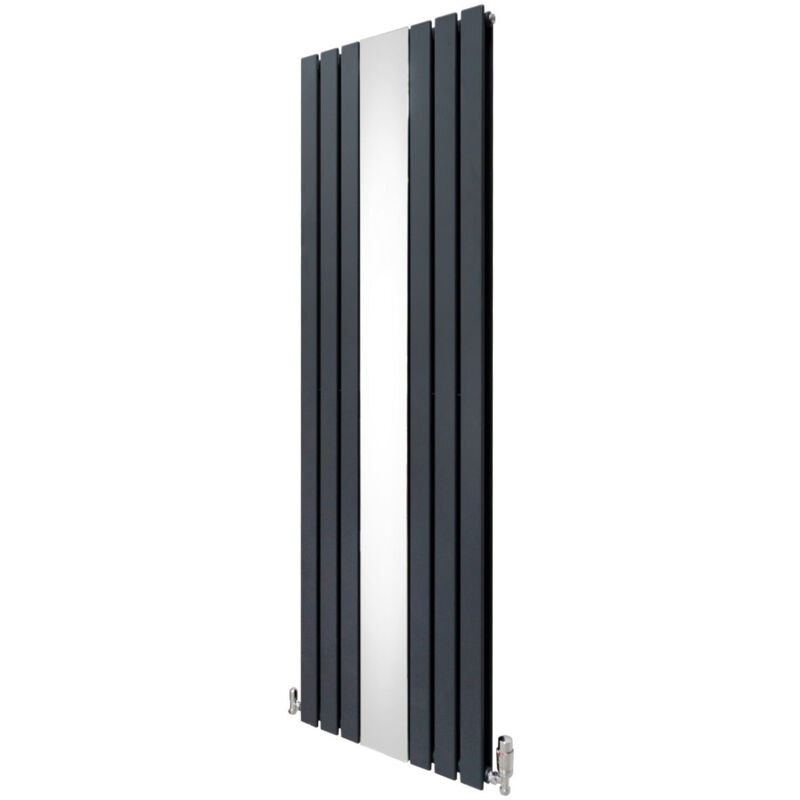 foto del prodotto monster shop radiatore con specchio 1800mm x 565mm e valvole trv cromate radiatore di design a doppia colonna verticale in acciaio al carbonio