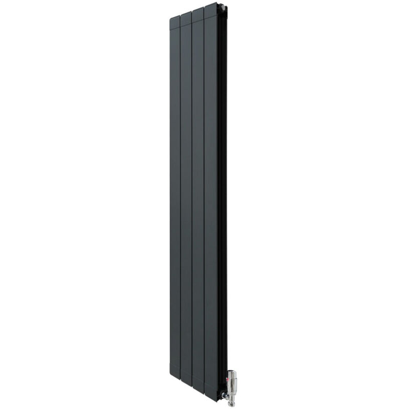 foto del prodotto monster shop radiatore di design in alluminio 1800mm x 315mm e valvole cromate trv verticale doppio pannello piatto a colonna termosifone moderno