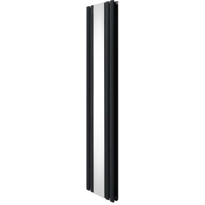 foto del prodotto monster shop radiatore ovale con specchio 1800mm x 380mm moderno designer a doppia colonna verticale riscaldatore grigio antracite in acciaio al