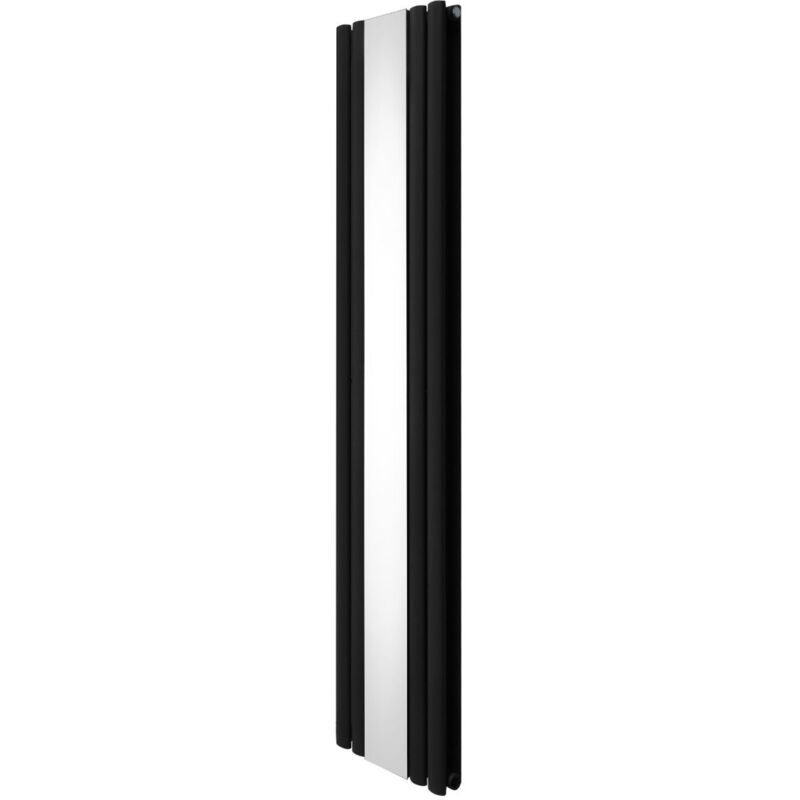 foto del prodotto monster shop radiatore ovale con specchio 1800mm x 380mm moderno designer a doppia colonna verticale riscaldatore nero in acciaio al carbonio