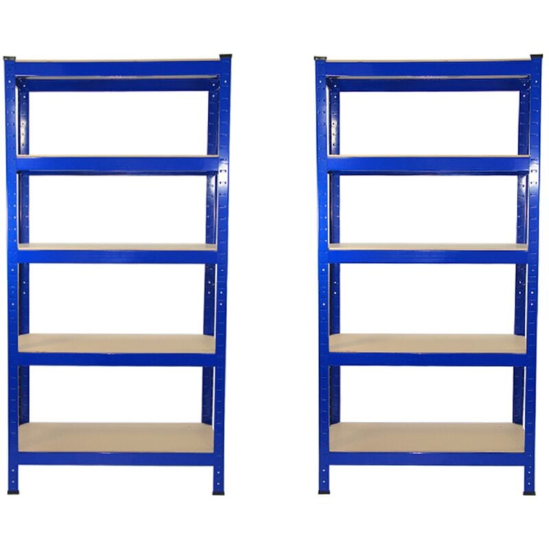 foto del prodotto monster shop scaffale da garage ad incastro t rax scaffali per garage scaffalature officina in acciaio e mdf senza bulloni mensole per garage blu