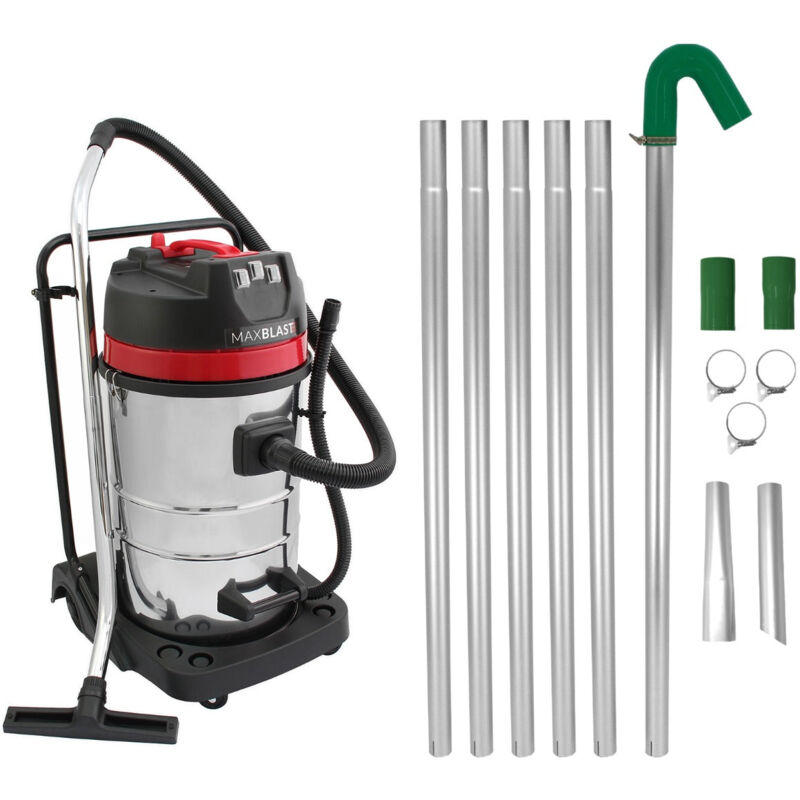 foto del prodotto monster shop sistema di pulizia delle grondaie 80l wet dry aspiratore per grondaie e tubi di scarico a lunga portata 1,2m 7,2m diametro 51mm