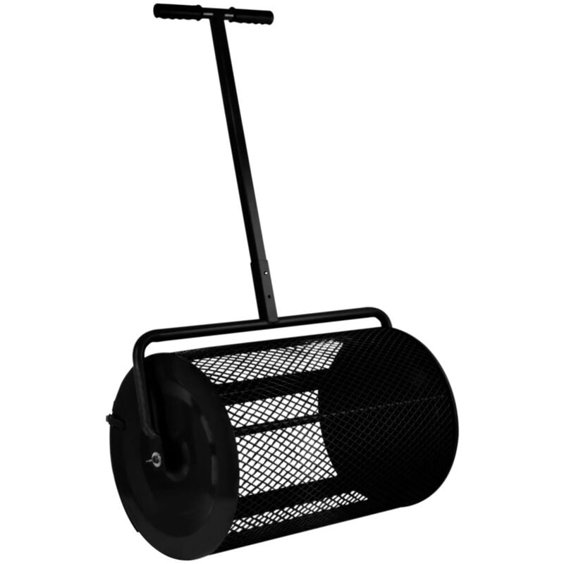 foto del prodotto monster shop spandiconcime a rullo 66cm per torba terriccio semina concime giardino prato maniglia a t estensibile 80l capacit cesto in acciaio