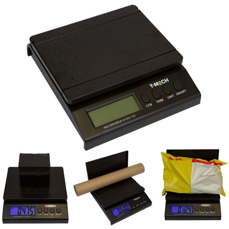 foto del prodotto monster shop t mech bilancia postale digitale nera 38kg con 4 modalit di peso