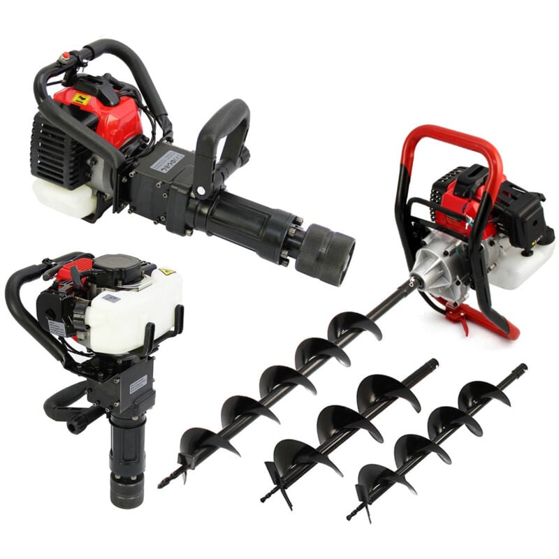 foto del prodotto monster shop t mech trivella e battipalo a 2 tempi per scavi e montaggio di pali