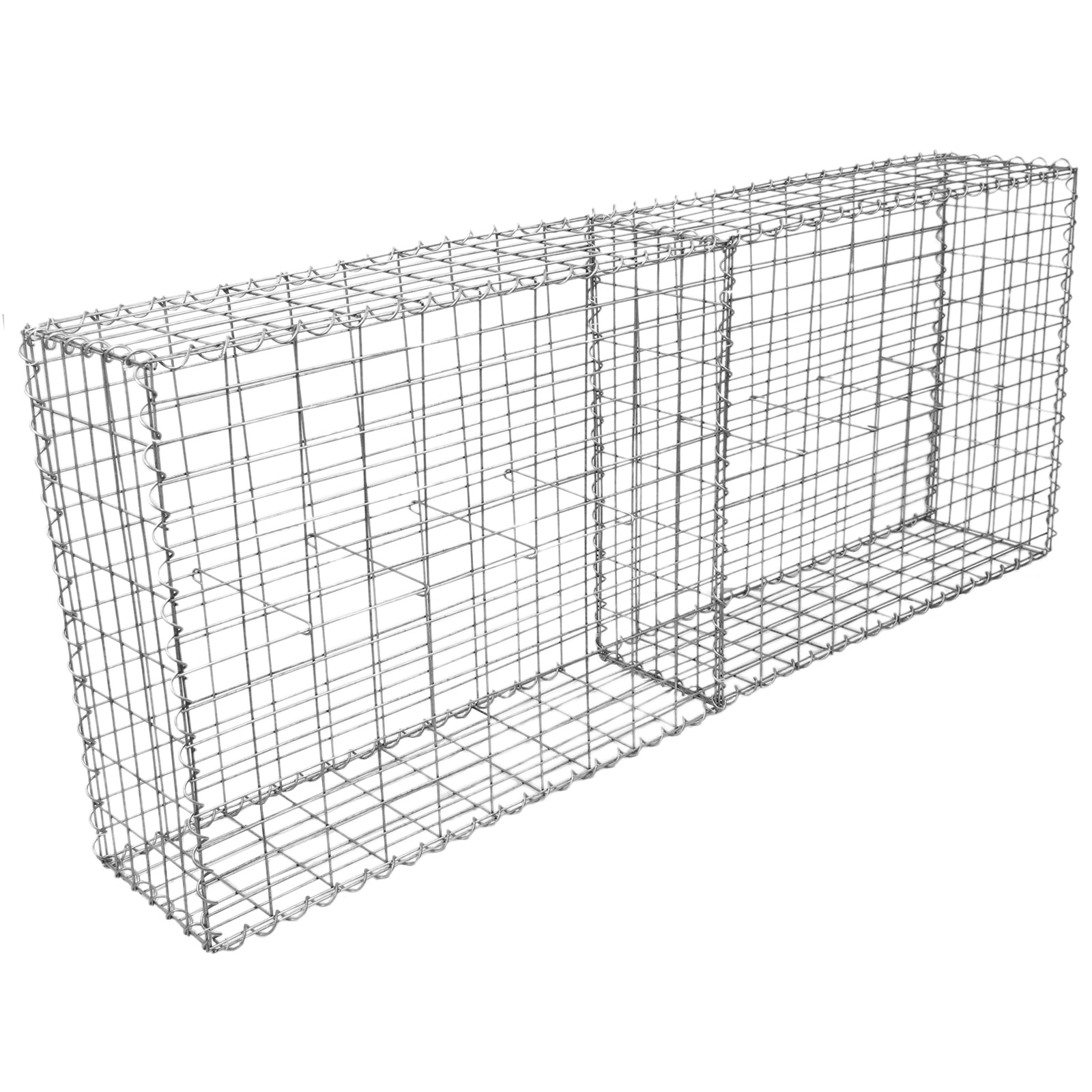 foto del prodotto monstershop 2 gabbioni metallici per sassi da giardino e da esterno 100cm x 95cm x 30cm in acciaio galvanizzato