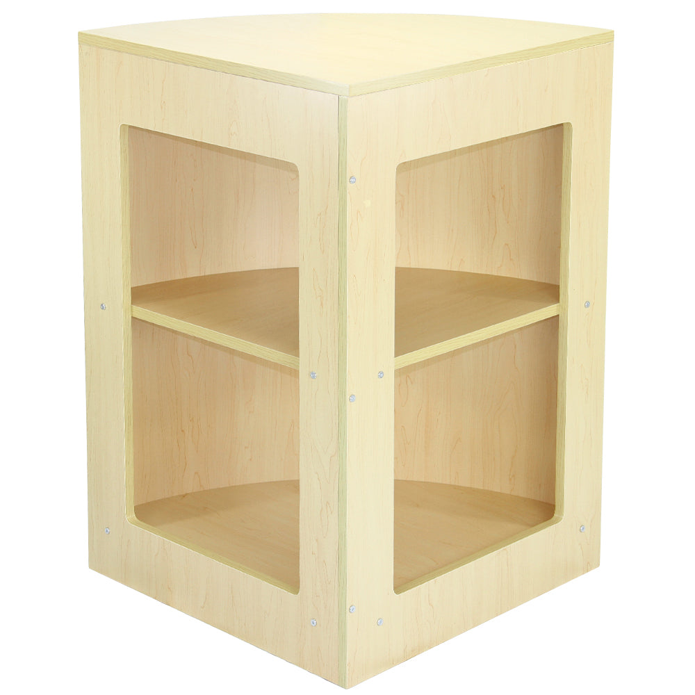 foto del prodotto monstershop banco cm60 curvo ad angolo con finitura in acero da negozio e reception 60cm x 60cm x 90cm
