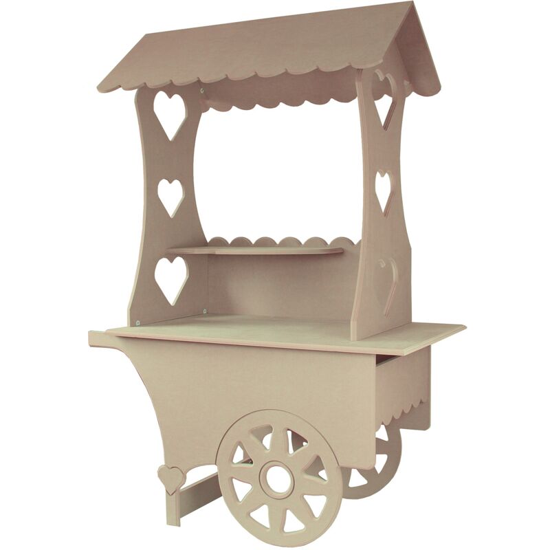 foto del prodotto monstershop carretto dei dolci in legno mdf per matrimonio,battesimo, celebrazioni e feste 132cm x 87cm x 48cm