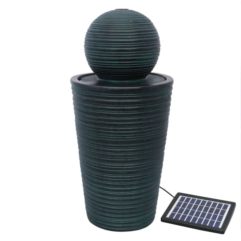foto del prodotto monstershop fontana solare a sfera da giardino con batteria di supporto da 6 ore fontanella con pannello solare e picchetto