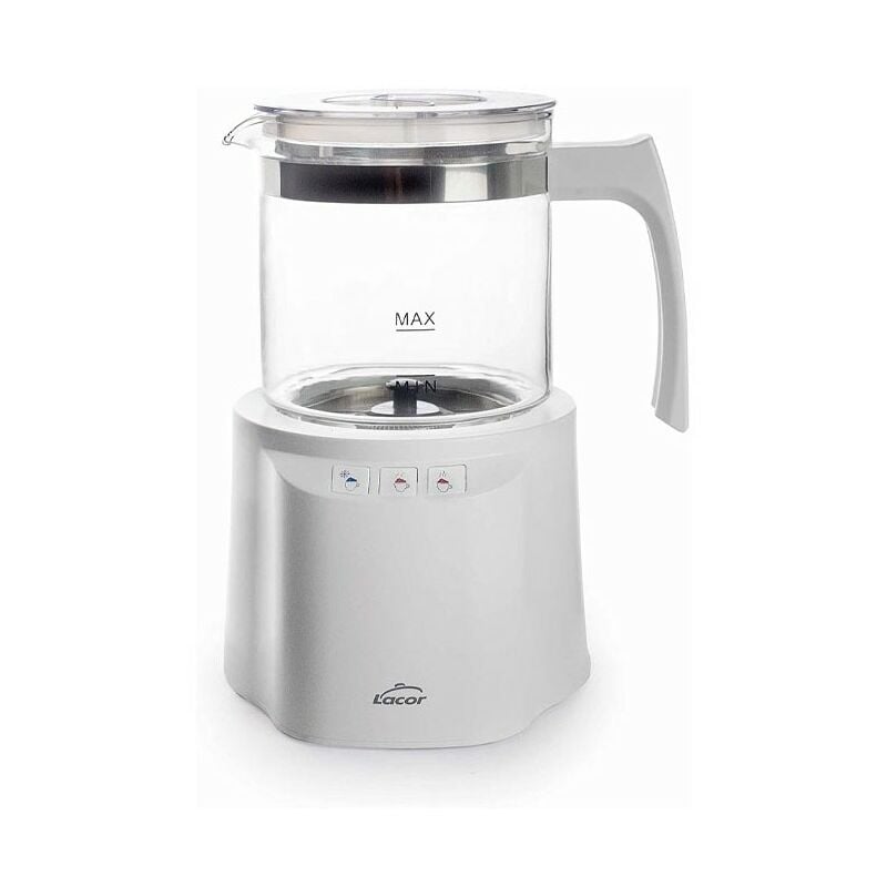 foto del prodotto montalatte 3 in 1 con contenitore, base in acciaio inossidabile, 250 ml, bianco - 3600 w