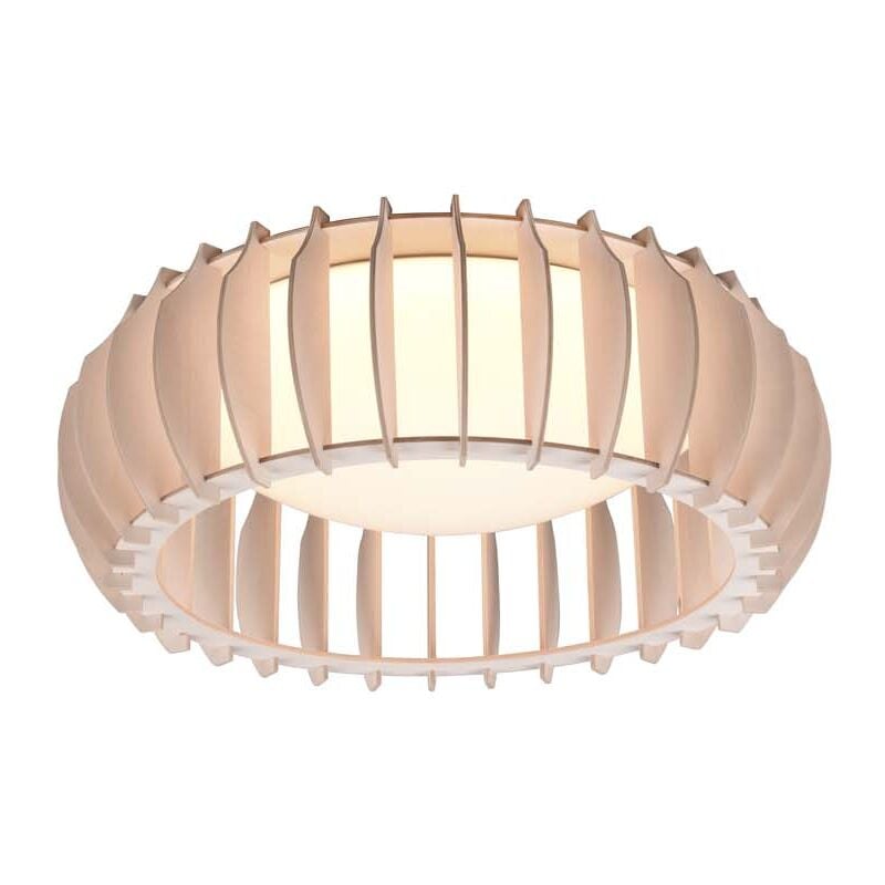 foto del prodotto monte plafoniera led con struttura legno colore naturale con variazione intensita con interruttore d.40cm