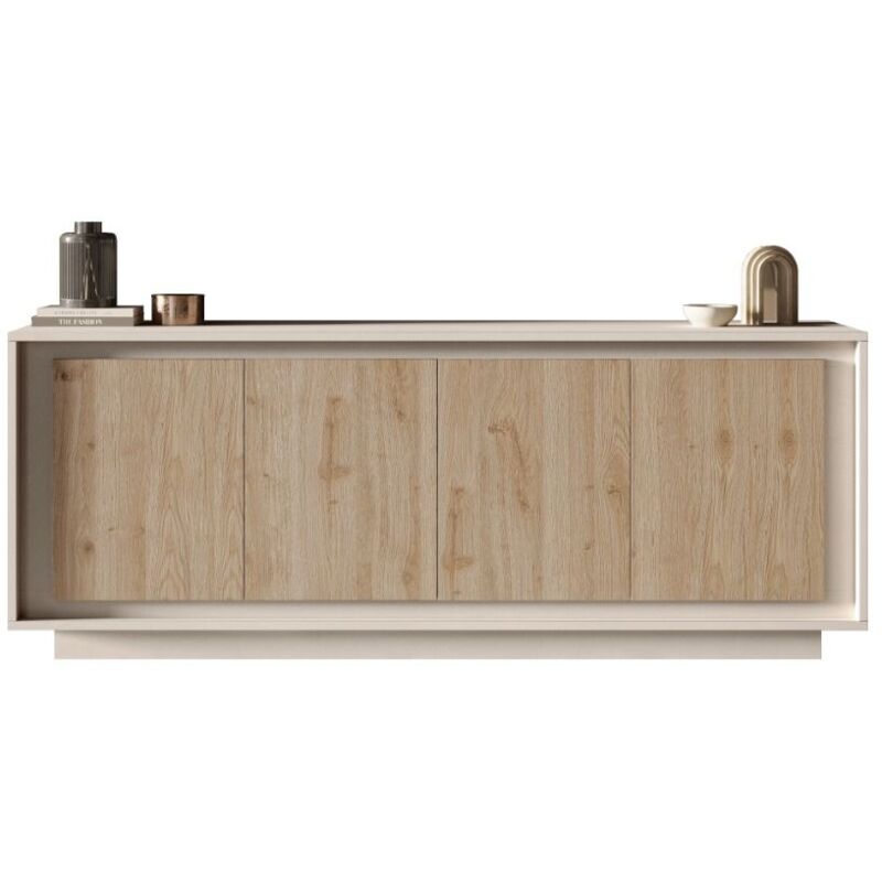 foto del prodotto montefioredesign madia 4 ante battenti linea eos in finitura cashmere e rovere cadiz