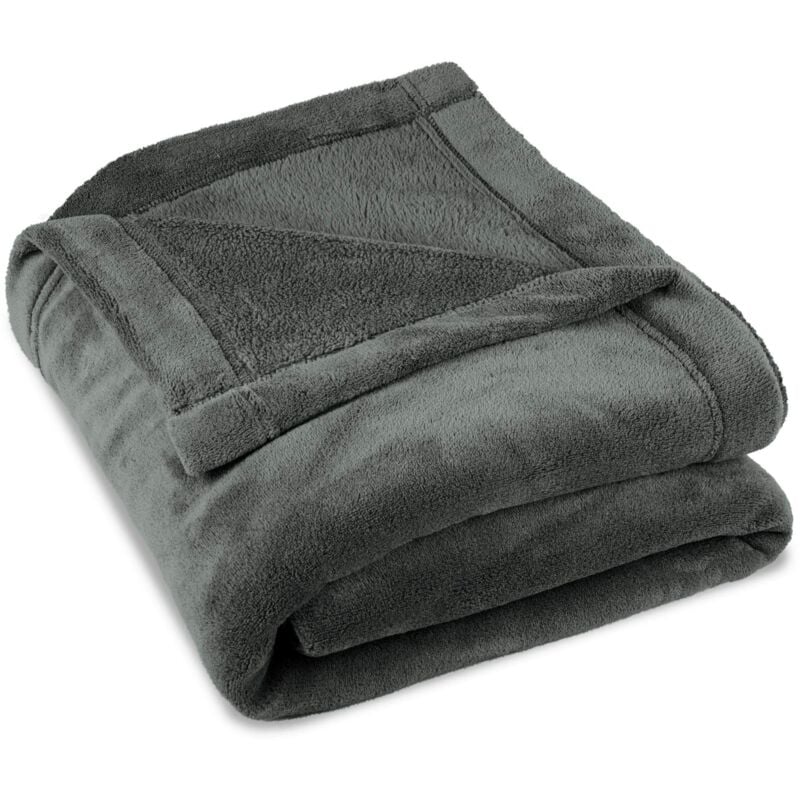 foto del prodotto montreal coperta soffice microfibra coperta pile coral 150 x 200 cm grigio celinatex
