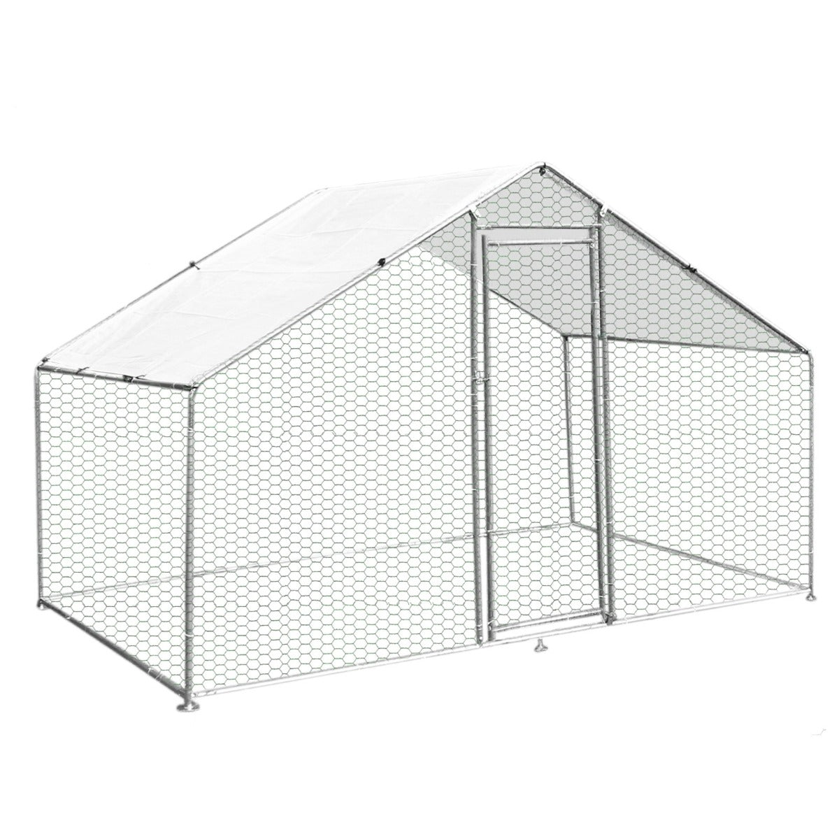 foto del prodotto montsershop pollaio recinzione recinto per capi pollame galline polli aia animali stia gabbia con tettoia impermeabile 3x2x2m