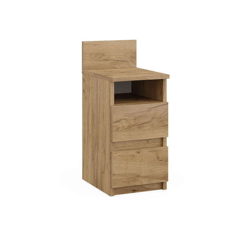 foto del prodotto monty, quercia dorata, 25 x 59.1 cm con 2 cassetti vicco