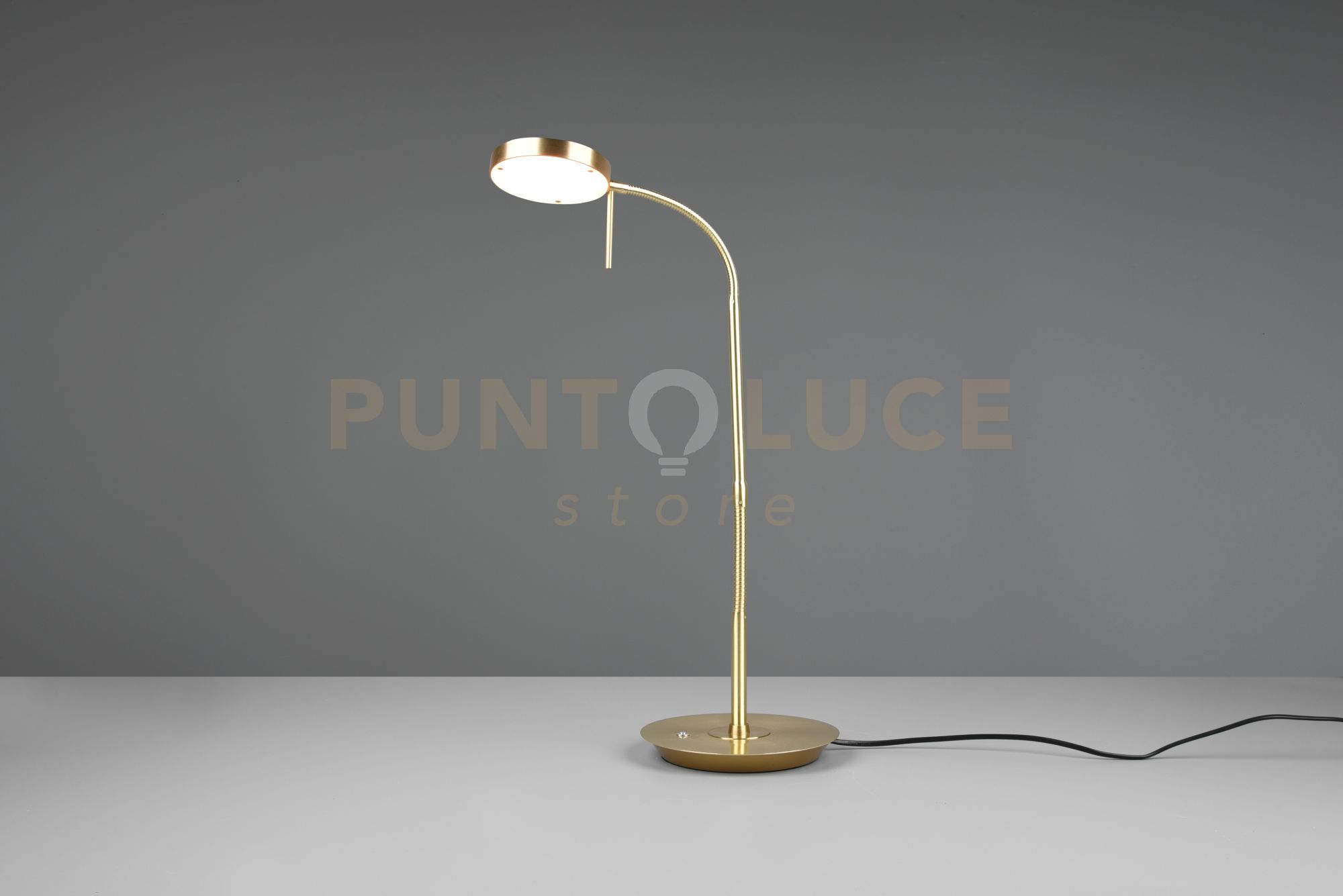 foto del prodotto monza lampada da studio led 12w 1400lm, 2300 3000 4000k con 2 snodi flessibiliottone satinato dimmerabile h.57cm